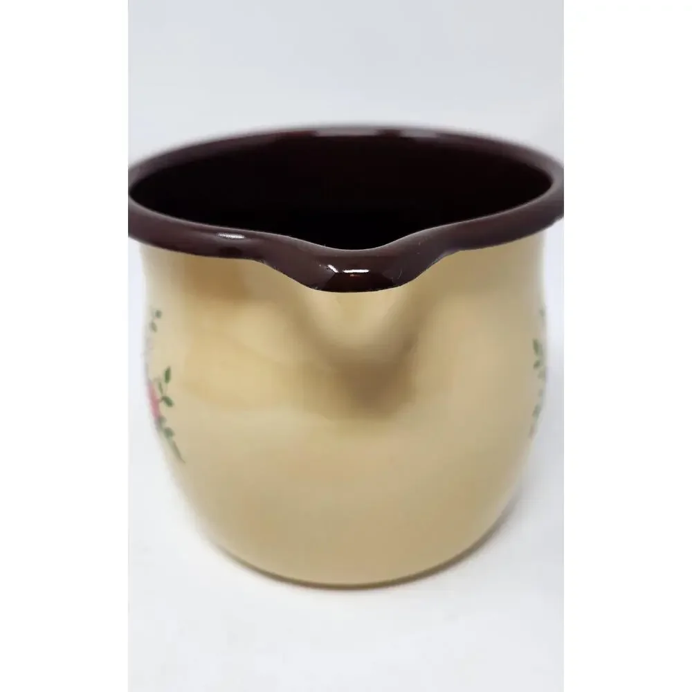 Vintage Enamelware Pitcher | Planter | Candle Holder | Retro Kitchen
